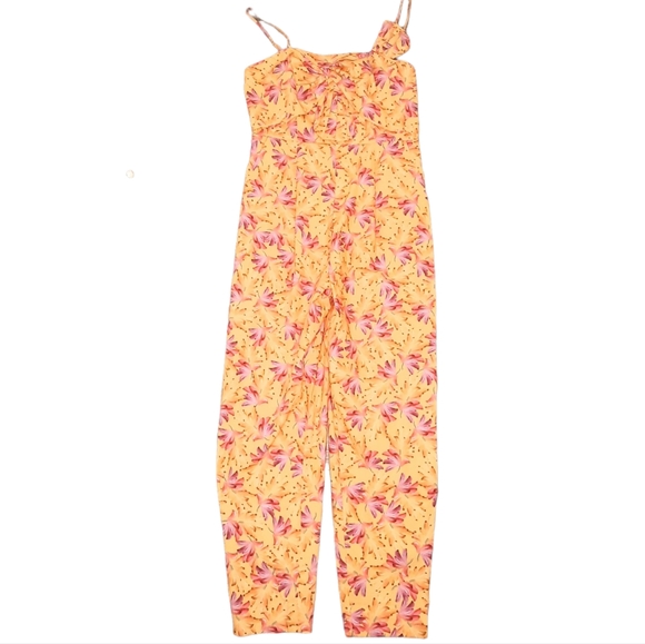 FARM Rio Pants - NEW Farm Rio Banana Sunshine Bow Top Jumpsuit Medium